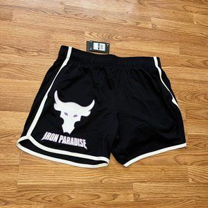 UNDER ARMOUR PROJECT ROCK DISRUPT SHORTS 1373578-001 BLACK/LUNAR PURPLE Size XL